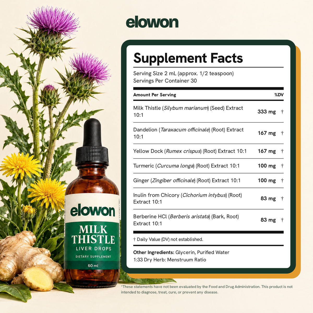 Elowon | Milk Thistle Liver Drops (60ml)